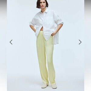 Madewell Straight-Leg Full-Length Pants in Satin candlelight yellow